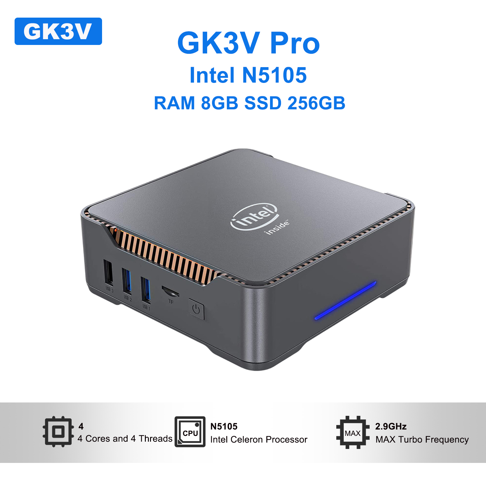 GK3V Pro mini pc Intel N5105 R – обзор и цена Mini Pc Windows